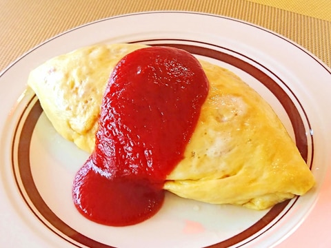 簡単オムライス　炊飯器でケチャップライス作ります